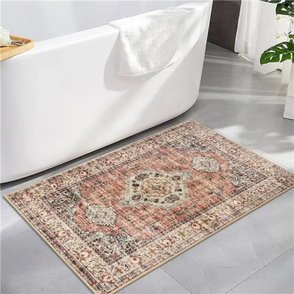 Oriental Door Mat Indoor Entrance, 2x3 Washable Indoor Rugs for Entryway Soft